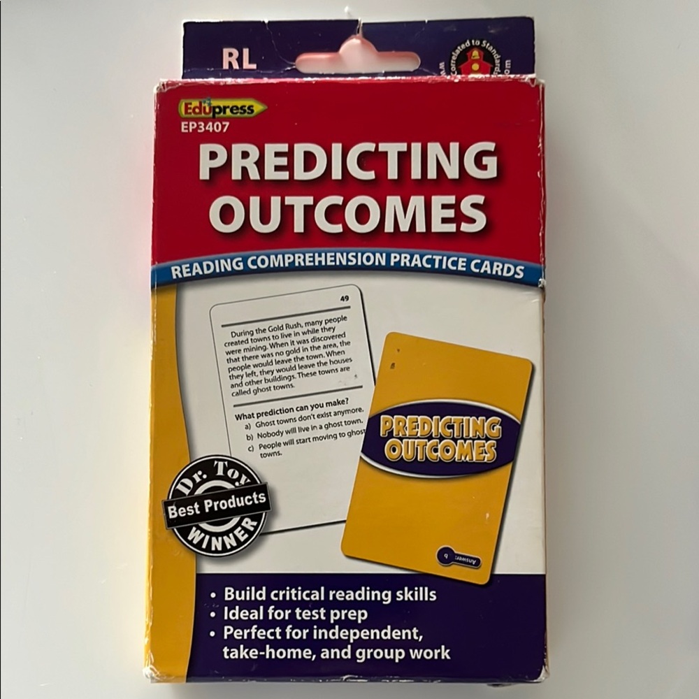 Predicting Outcomes Reading Comprehension Cards for kids